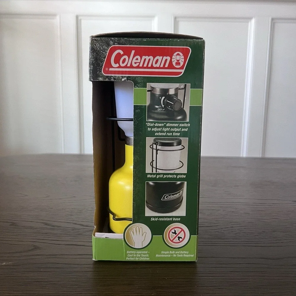 Coleman Personal Size Battery Power Camp Lantern yellow 16 Hours Switch NEW‎